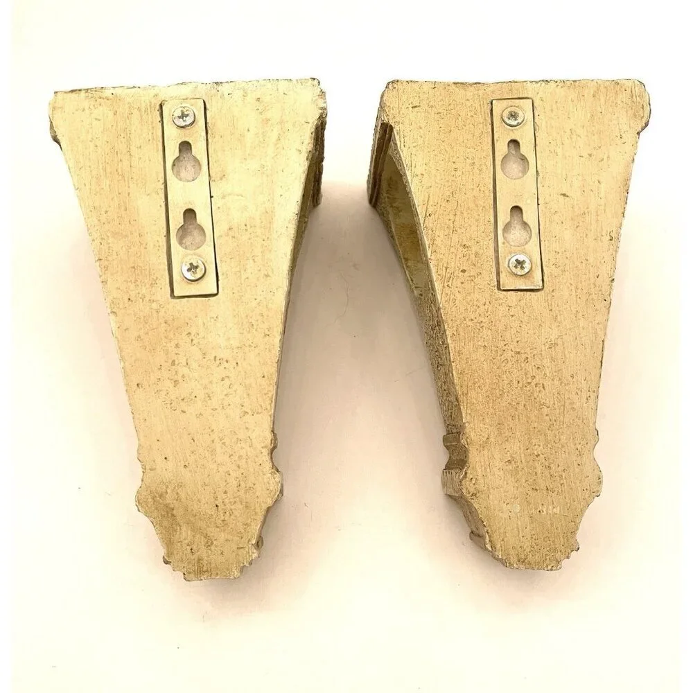 Palm Tree Curtain Rod Corbels set Resin 7x4x3.5” Tropical Decor